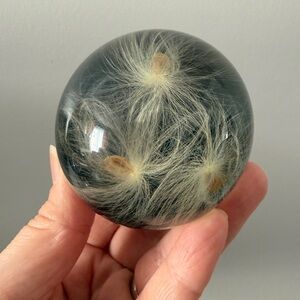 Vintage Hand Made Poly Quartz made in CANADA Seed Puffs Paperweight